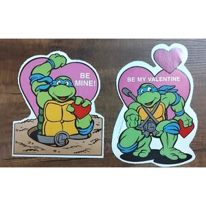 Vintage TMNT 1990 Mirage Studios Valentine's Day Decorating Signs Set Of 2